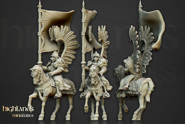 Sunland Empire - Winged Hussar of Volhynia Cavalry Unit With Swords By Highlands Miniatures