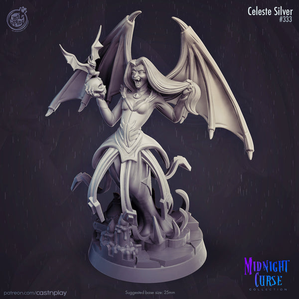 Celeste Silver Cast N Play Midnight Curse 3d Printed Miniature