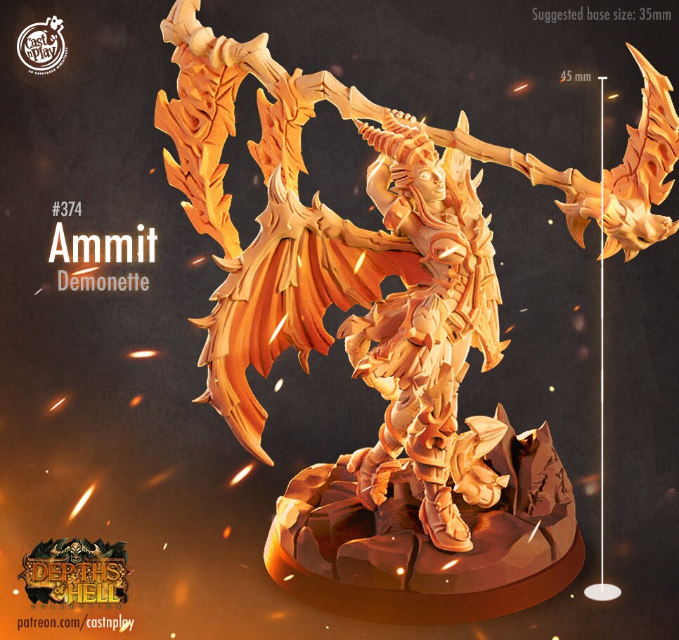 Ammit  Cast N Play Depths of Hell 3d Printed Miniature