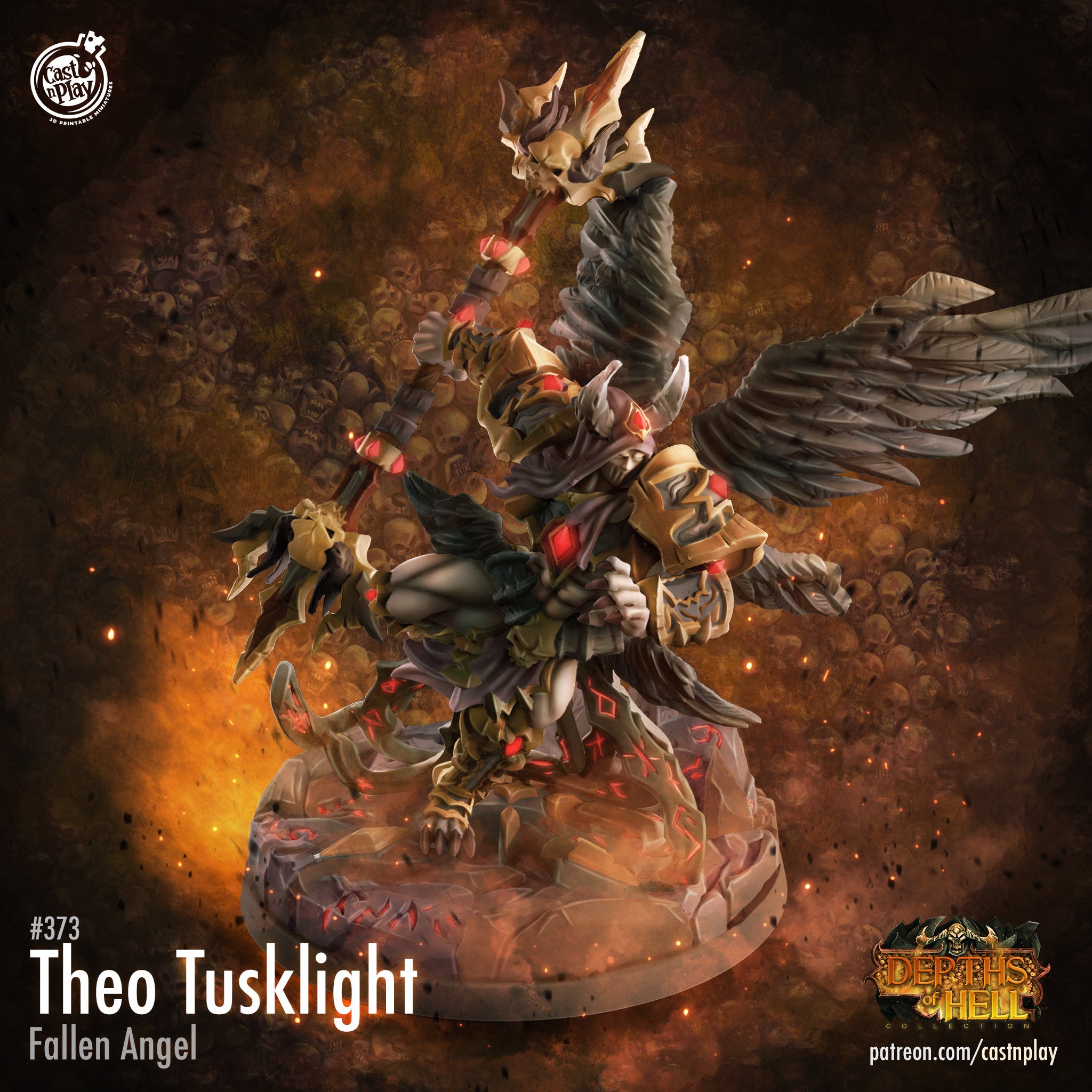 Theo Tusklight Cast N Play Depths of Hell 3d Printed Miniature