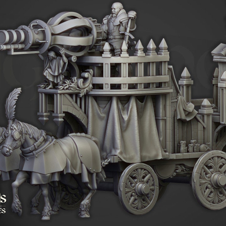 Sunland Empire - Arcane Cannon on Chariot  by Highlands Miniatures