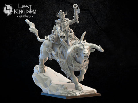 Magmhorin - Elite guard commander on Bull By Lost Kingdom Miniatures