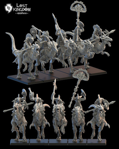 Saurian Ancients (Cuetzpal) -Kuakuauitl Cuetzpalli Riders By  Lost Kingdom Miniatures