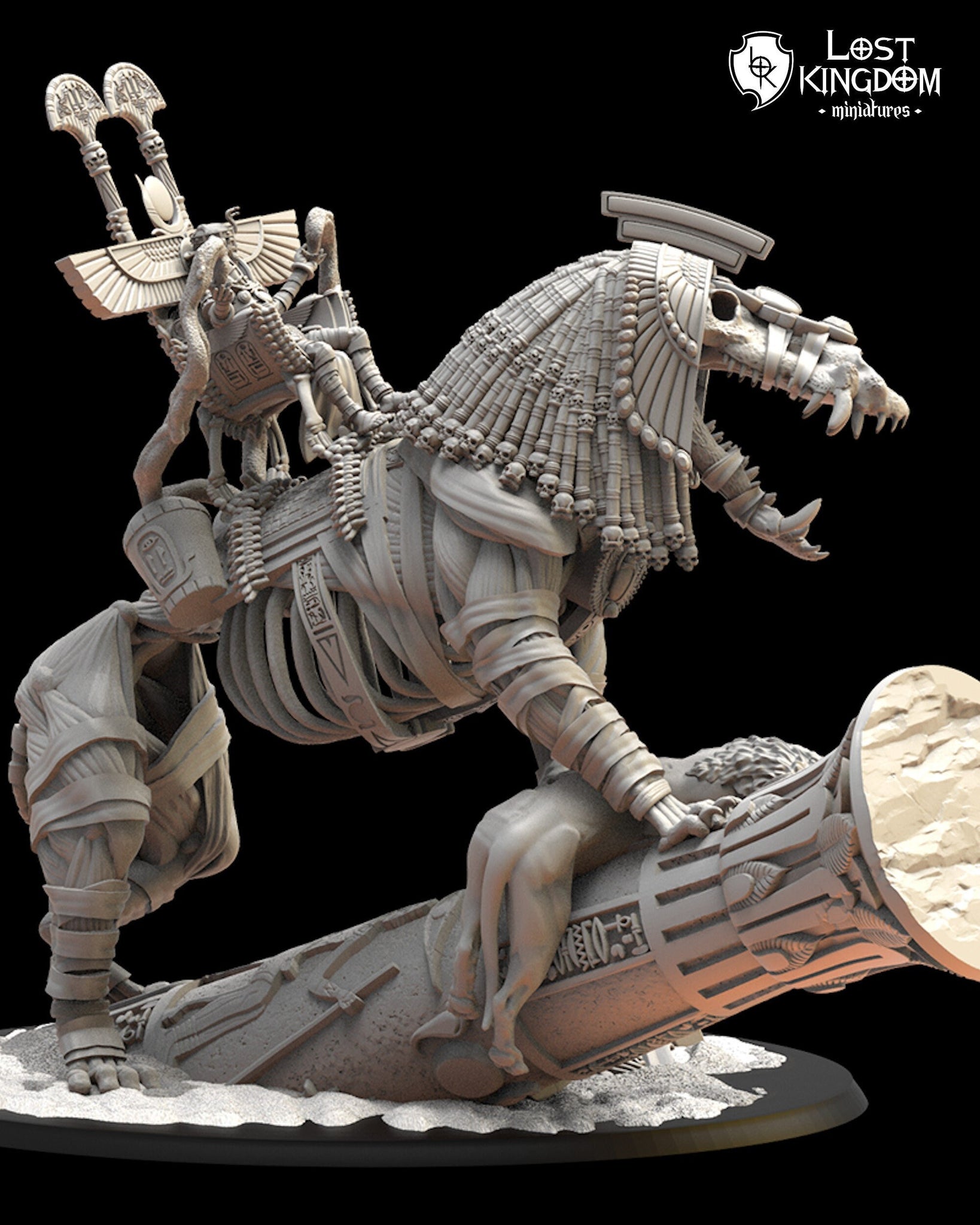 Undying Dynasties - Amenhotep the Terrible on Ammit by Lost Kingdom Miniatures