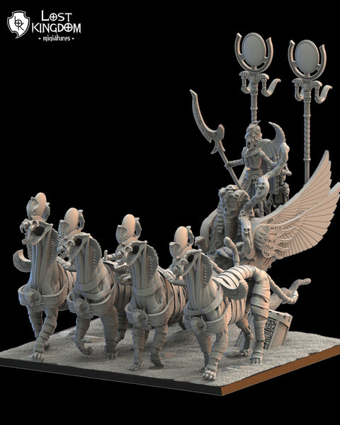 Undying Dynasties - Pharoah Akhenaten on Sta Chariot by Lost Kingdom Miniatures