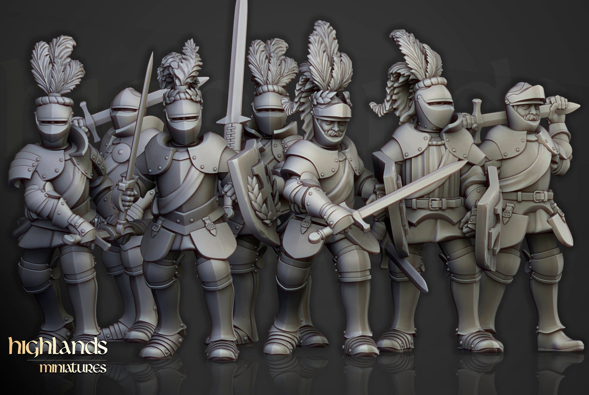 Sunland Empire -  Imperial Knights on Foot by Highlands Miniatures
