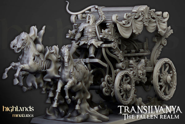 Transilvanya the Fallen Realm - Undead Boyar Chariot  by Highlands Miniatures
