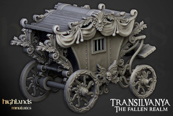 Transilvanya the Fallen Realm - Undead Boyar Chariot  by Highlands Miniatures