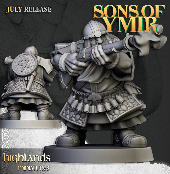 Sons of Ymir - Dwarven Marksmen  Unit by Highlands Miniatures