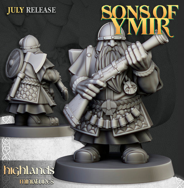 Sons of Ymir - Dwarven Marksmen  Unit by Highlands Miniatures