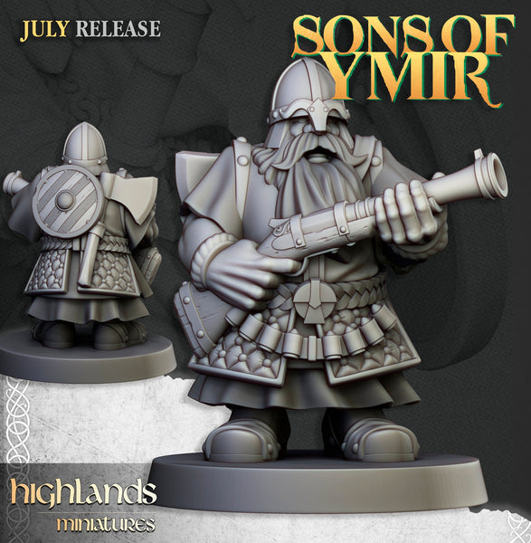 Sons of Ymir - Dwarven Marksmen  Unit by Highlands Miniatures