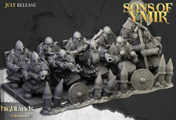 Sons of Ymir - Dwarven Marksmen  Unit by Highlands Miniatures