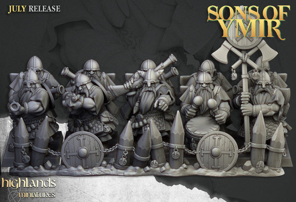 Sons of Ymir - Dwarven Marksmen  Unit by Highlands Miniatures