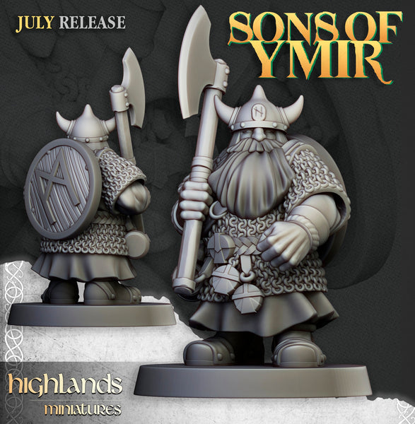 Sons of Ymir - Dwarven Warriors with Greatweapons Unit by Highlands Miniatures