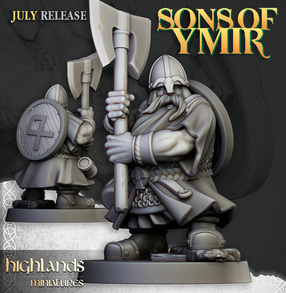 Sons of Ymir - Dwarven Warriors with Greatweapons Unit by Highlands Miniatures