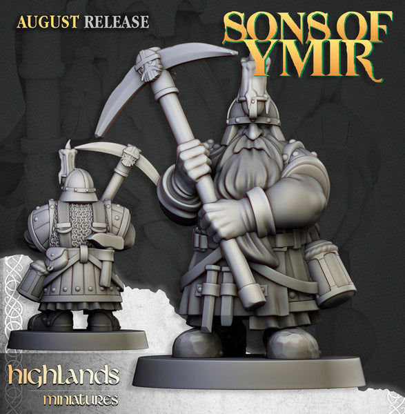 Sons of Ymir - Dwarven Miners Unit by Highlands Miniatures
