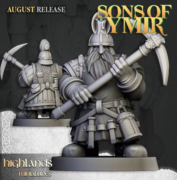 Sons of Ymir - Dwarven Miners Unit by Highlands Miniatures