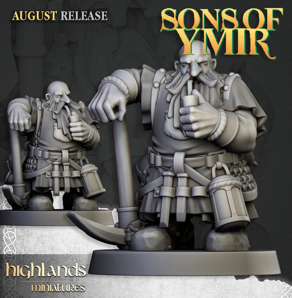 Sons of Ymir - Dwarven Miners Unit by Highlands Miniatures