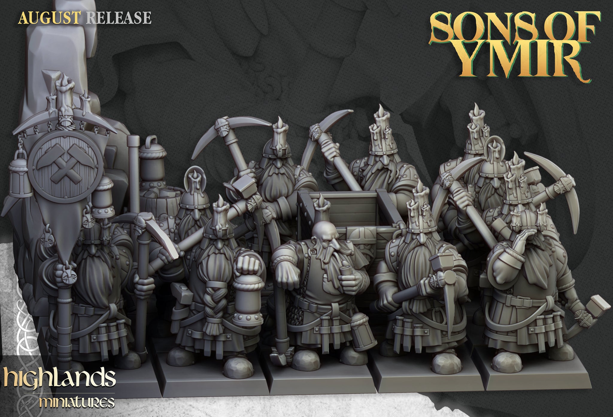 Sons of Ymir - Dwarven Miners Unit by Highlands Miniatures