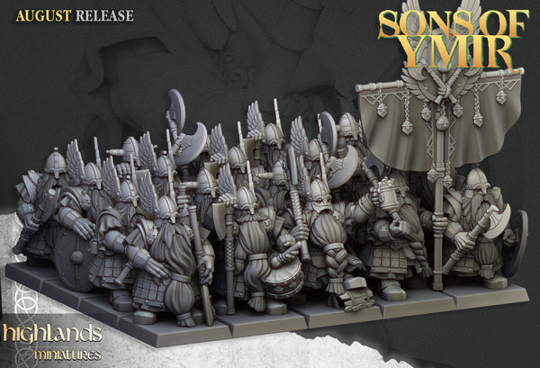 Sons of Ymir - Dwarven Veterans  Unit by Highlands Miniatures