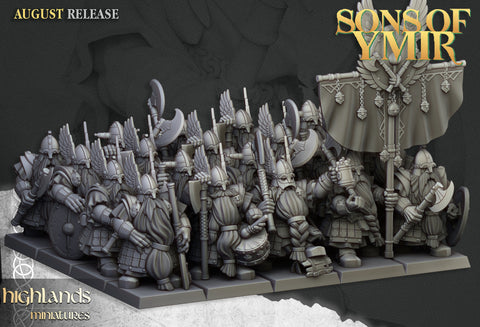 Sons of Ymir - Dwarven Veterans  Unit by Highlands Miniatures