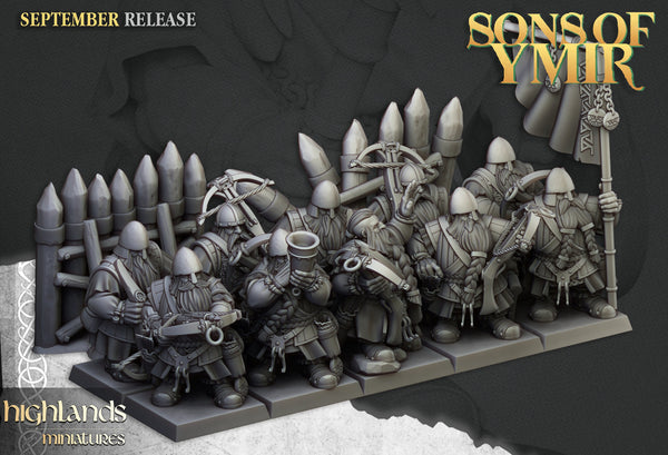 Sons of Ymir - Dwarven Crossbowmen  Unit by Highlands Miniatures