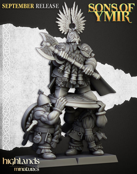 Sons of Ymir - King Ulric of Thrymheim / Dwarven king Unit by Highlands Miniatures