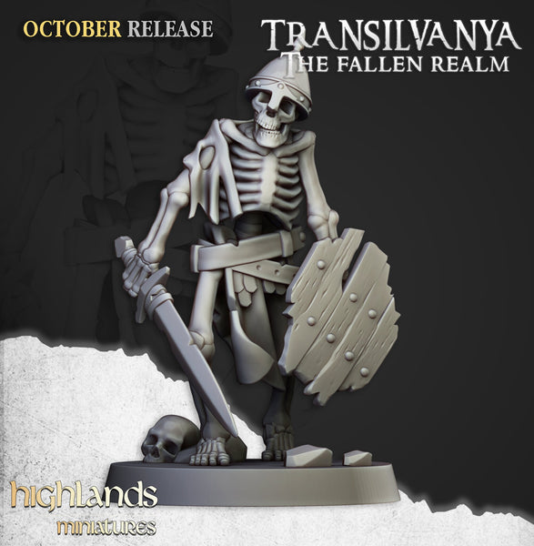 Spectres of Transilvanya - Skeleton  Swordsmen Warriors  by Highlands Miniatures