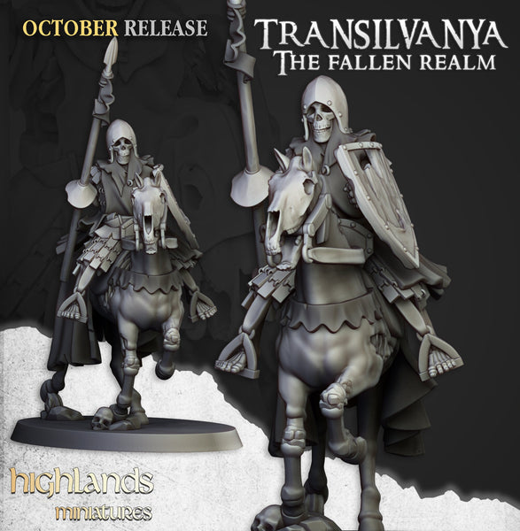 Spectres of Transilvanya  - Mounted Skeleton Unit  by Highlands Miniatures