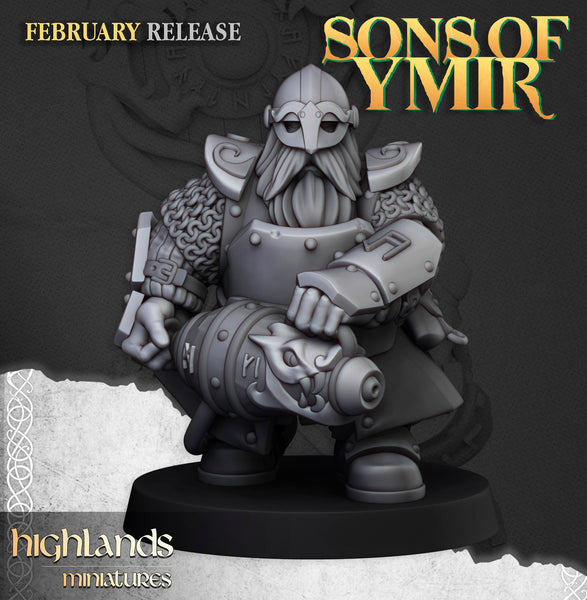 Sons of Ymir - Dwarf Fire spitter  Unit by Highlands Miniatures
