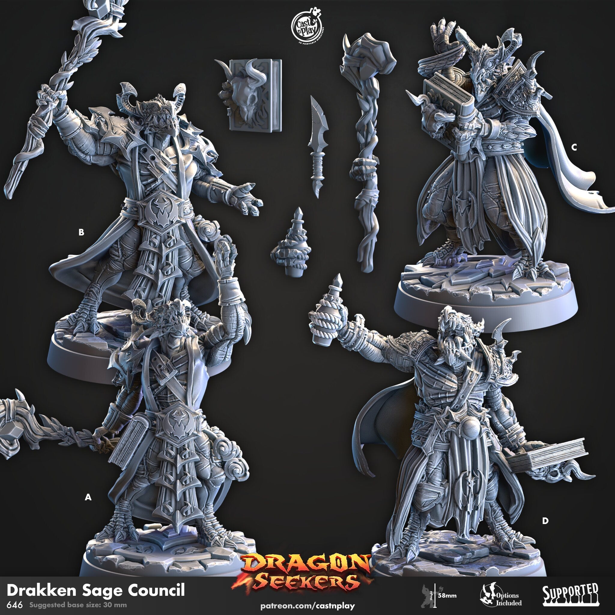 Drakken Sage Council by Cast N Play (Dragon Seekers)