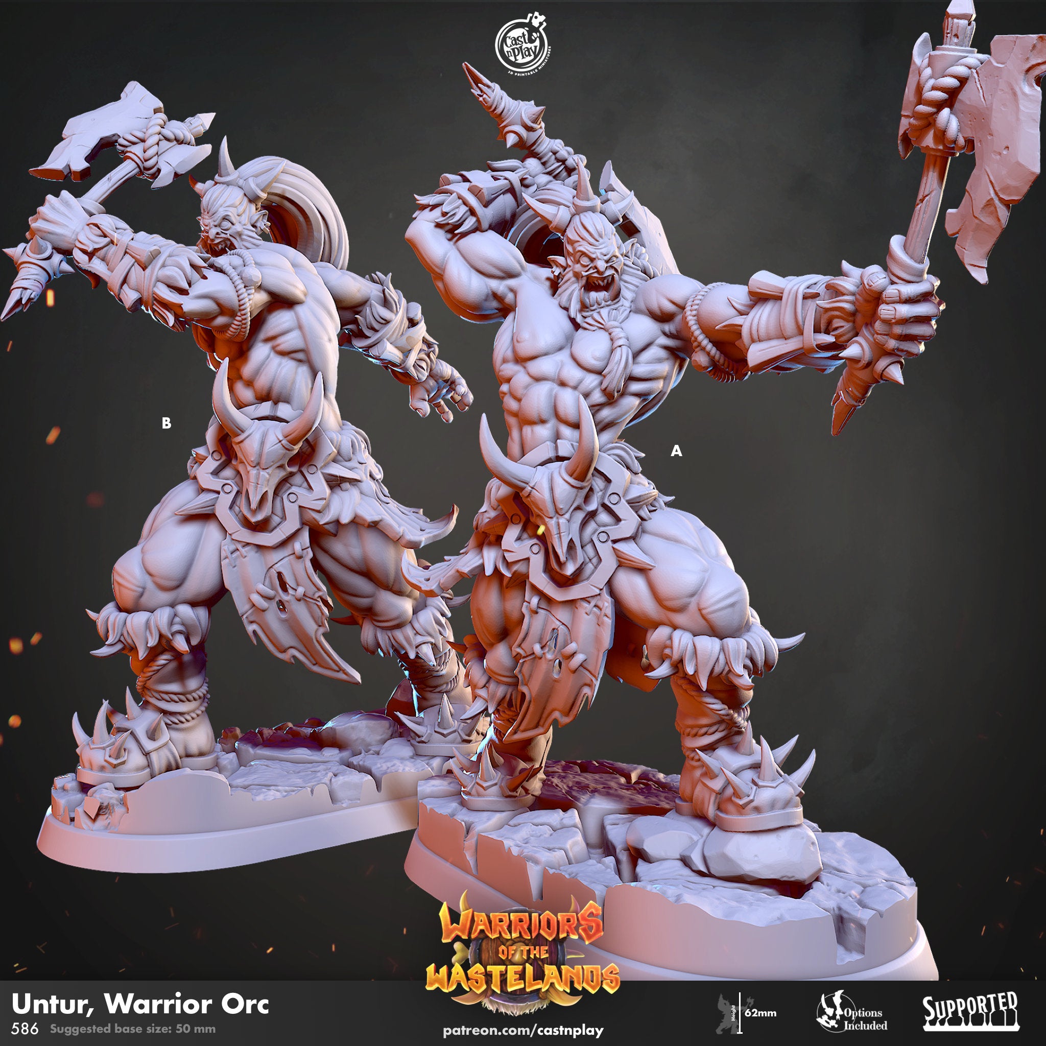 Untur, Warrior Orc by Cast N Play (Warriors of the Wastelands)